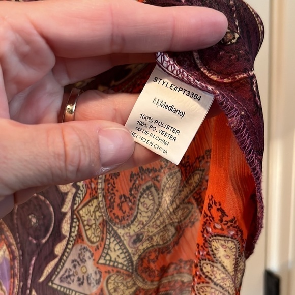 Stitch fix papermoon boho Flowy blouse top size small semi sheer 3/4 sleeve - Picture 6 of 7